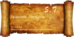 Spacsek Terézia névjegykártya